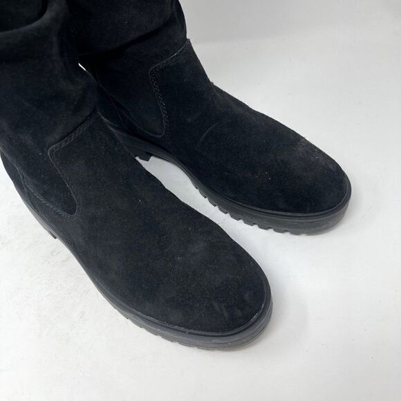 Camper Black Suede Lug Sole Slouch Boots Size 11 - Picture 11 of 11